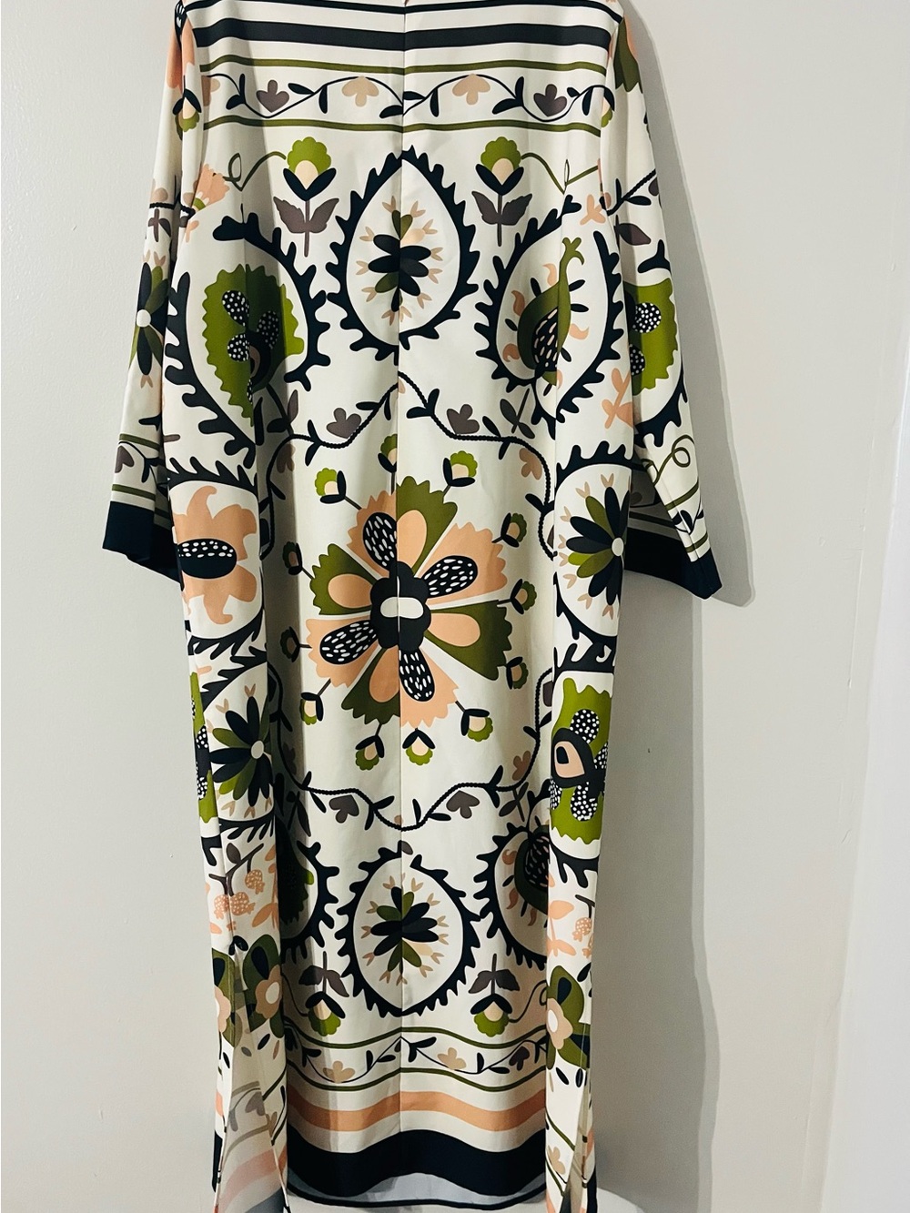 Tuckernuck Sundial Stripe Jamie Dress Floral Suzani Print Midi Shift 3/4 Sz XXL - Picture 8 of 12